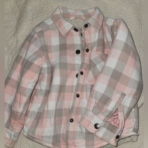 Kids Plaid Jacket in Pink and Gray